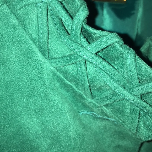 Emerald/forest green microsuede fabric blazer - Picture 8 of 8